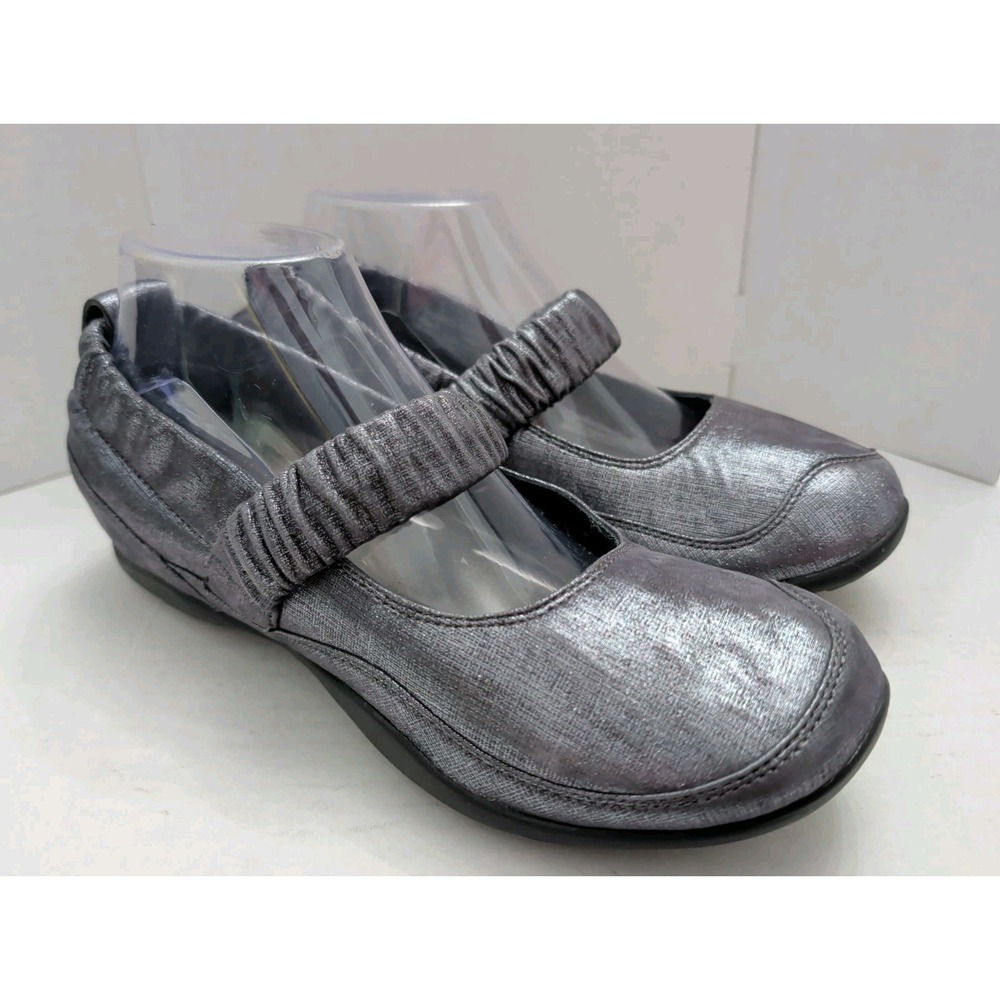 Dansko Chrissy Mary Jane Sz 40 Silver Metallic Leather Mary Janes Shoes Slip On